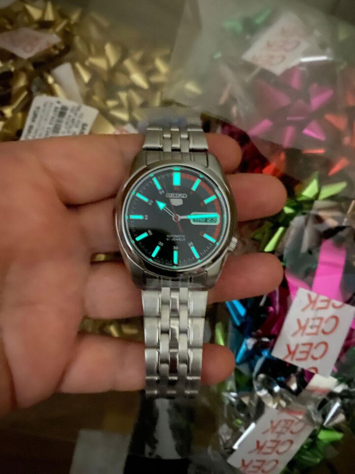 Seiko 5 Japan SNK375J1 36 mm Gri Çelik Otomatik Şeffaf Arka Kapaklı Erkek Kol Saati