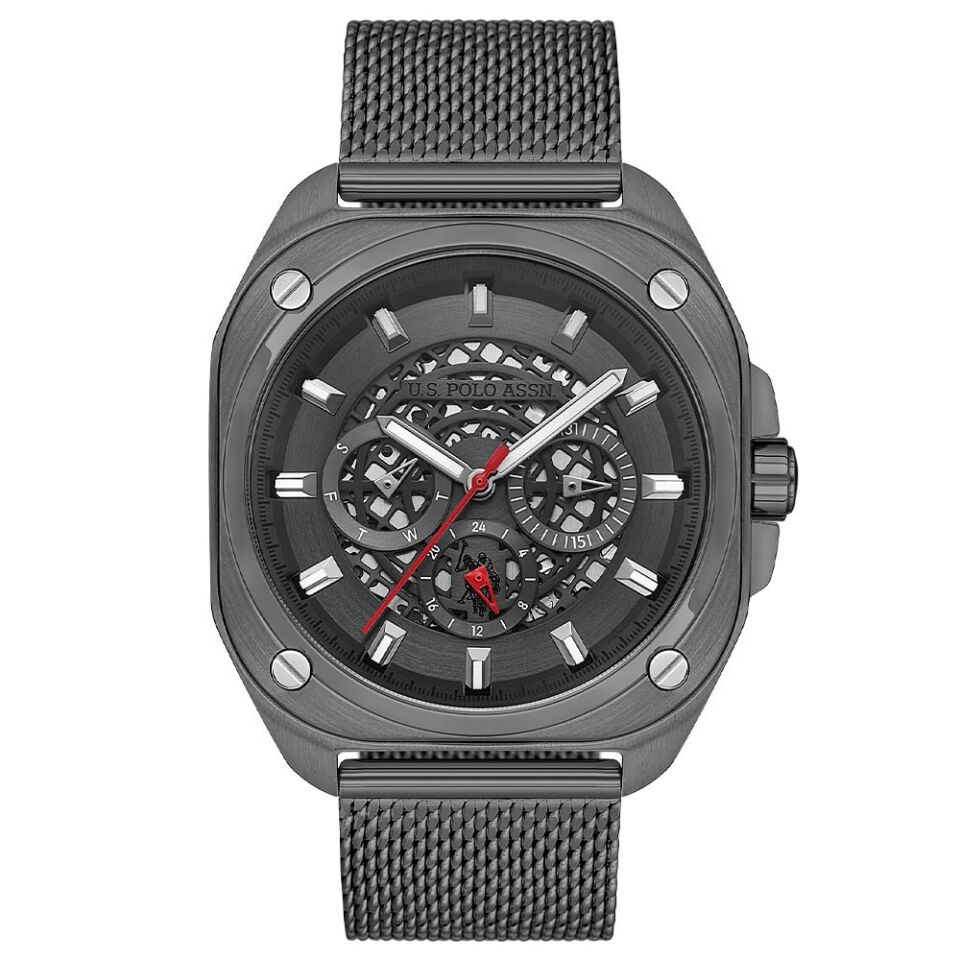 U.S. Polo Assn. USPA1063-03 Quartz Çelik Hasır Füme 43 mm Erkek Kol Saati