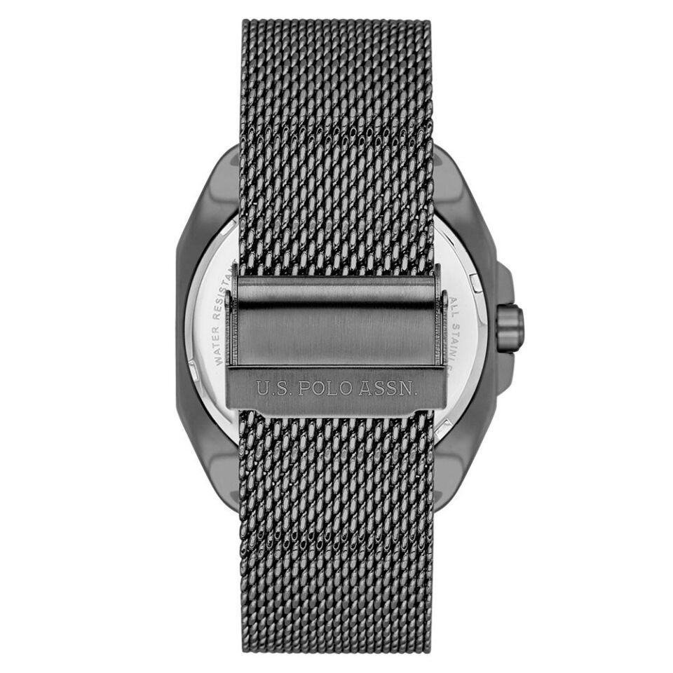 U.S. Polo Assn. USPA1063-03 Quartz Çelik Hasır Füme 43 mm Erkek Kol Saati