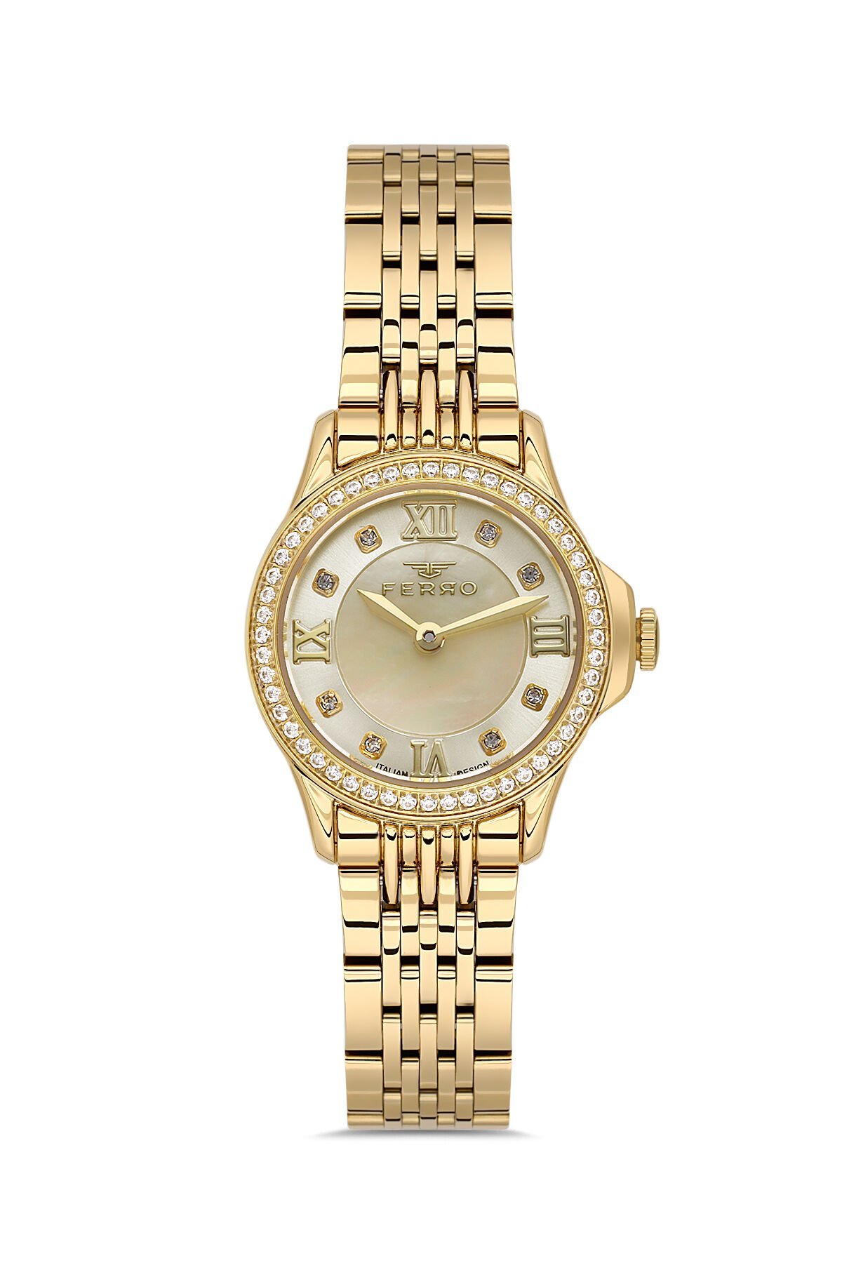 Ferro FL43030A-B4 Quartz Çelik Altın Rengi 26 mm Kadın Kol Saati