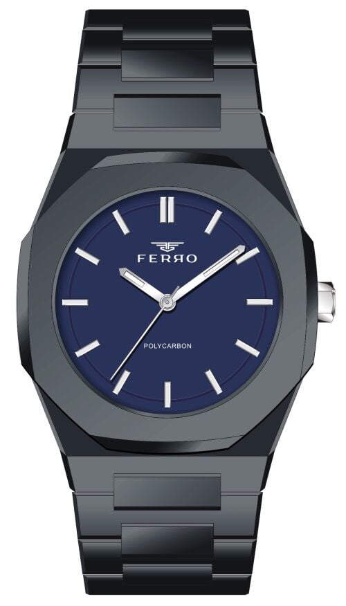 Ferro Siyah Silikon Kordon Erkek Kol Saati F11400D-G3 3ATM Su Geçirmez 2 Yıl Garantili HediyePaketli