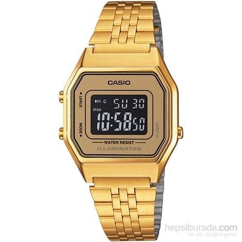 Casio LA680WGA-9BDF Retro Quartz Dijital Altın Rengi Siyah Kadran 29 mm Kadın Kol Saati