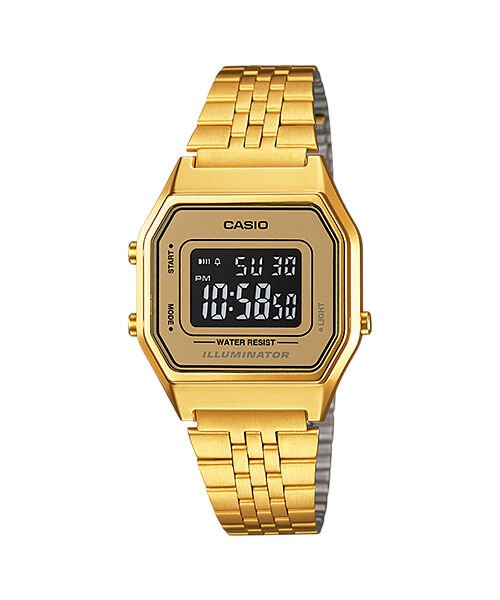 Casio LA680WGA-9BDF Retro Quartz Dijital Altın Rengi Siyah Kadran 29 mm Kadın Kol Saati