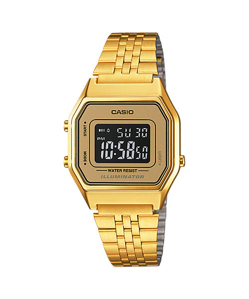 Casio LA680WGA-9BDF Retro Quartz Dijital Altın Rengi Siyah Kadran 29 mm Kadın Kol Saati