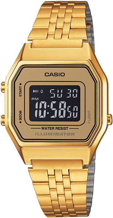 Casio LA680WGA-9BDF Retro Quartz Dijital Altın Rengi Siyah Kadran 29 mm Kadın Kol Saati