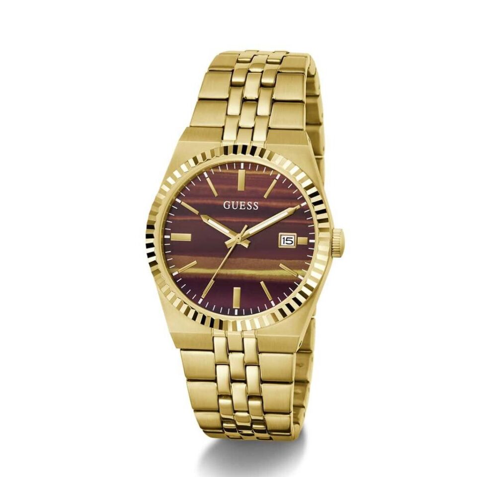 Guess GUGW1129G2 Quartz Çelik Altın Rengi Kahverengi Kadran 39 mm Erkek Kol Saati