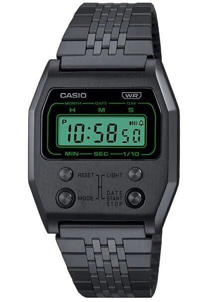 Casio A1100B-1DF Retro Quartz Dijital Siyah Yeşil Kadran 35 mm Erkek Kol Saati