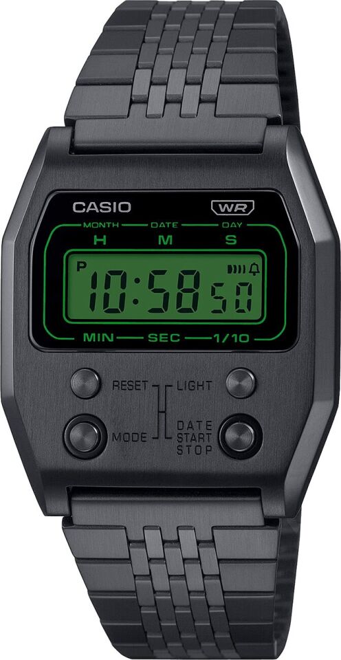 Casio A1100B-1DF Retro Quartz Dijital Siyah Yeşil Kadran 35 mm Erkek Kol Saati