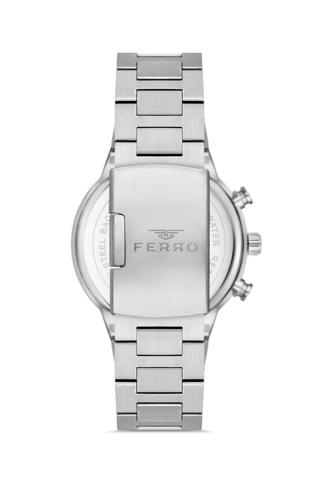 Ferro FM11568AWT-L3 Quartz Çelik Gri Lacivert 3 ATM 44 mm Erkek Kol Saati