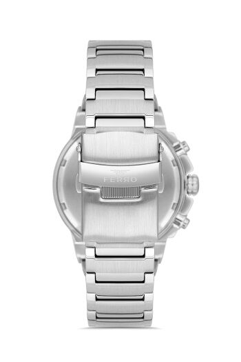 Ferro Gümüş Çelik Kordon Erkek Kol Saati FM40123A-A4 Tüm Fonksiyonlar Aktif 3 ATM Su Geçirmez