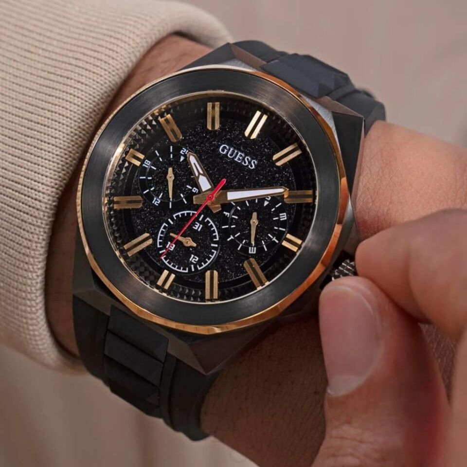 Guess GUGW0799G1 Quartz Silikon Siyah 46 mm Erkek Kol Saati