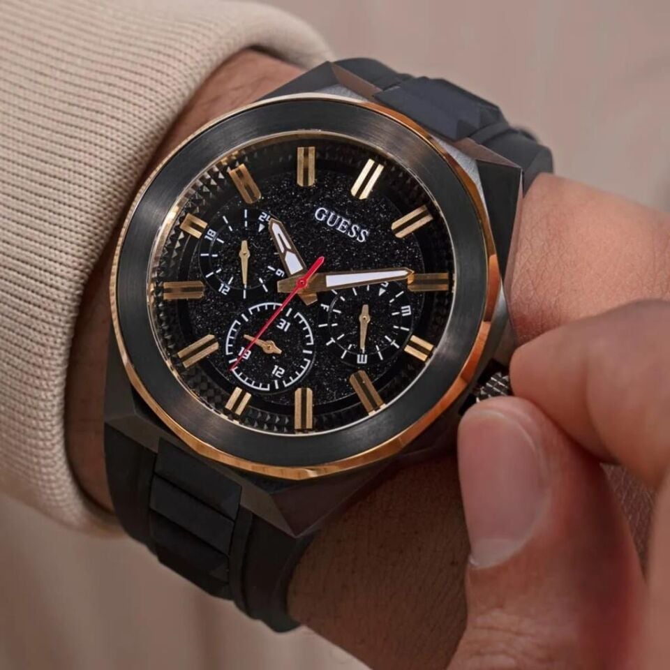 Guess GUGW0799G1 Quartz Silikon Siyah 46 mm Erkek Kol Saati