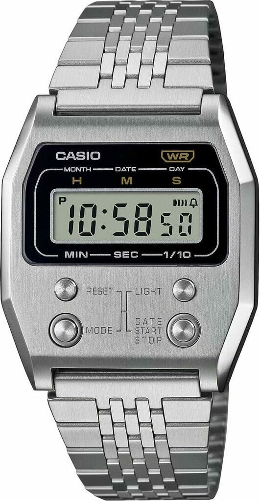 Casio A1100D-1DF Retro Quartz Dijital Çelik Gri 35 mm Erkek Kol Saati