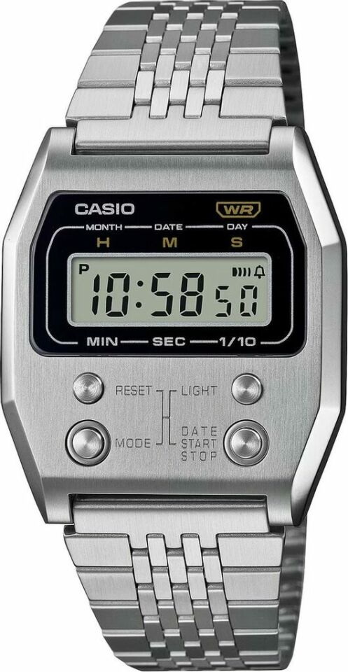 Casio A1100D-1DF Retro Quartz Dijital Çelik Gri 35 mm Erkek Kol Saati