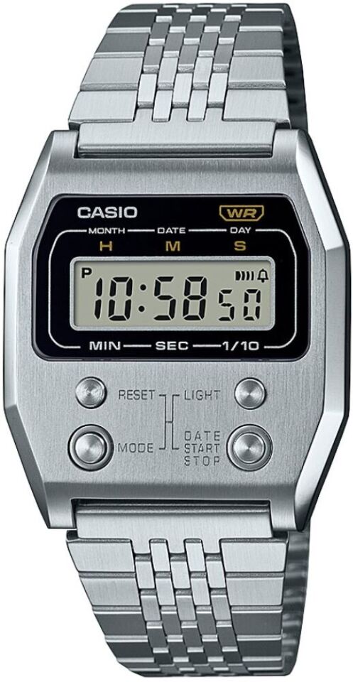 Casio A1100D-1DF Retro Quartz Dijital Çelik Gri 35 mm Erkek Kol Saati