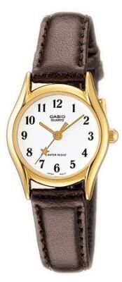 Casio LTP-1094Q-7B4RDF Quartz Deri Kahverengi Beyaz Kadran 23 mm Kadın Kol Saati