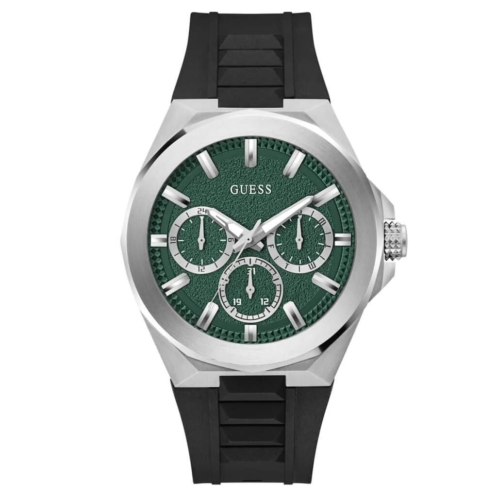 Guess GUGW0799G3 Quartz Silikon Siyah Yeşil Kadran 46 mm Erkek Kol Saati