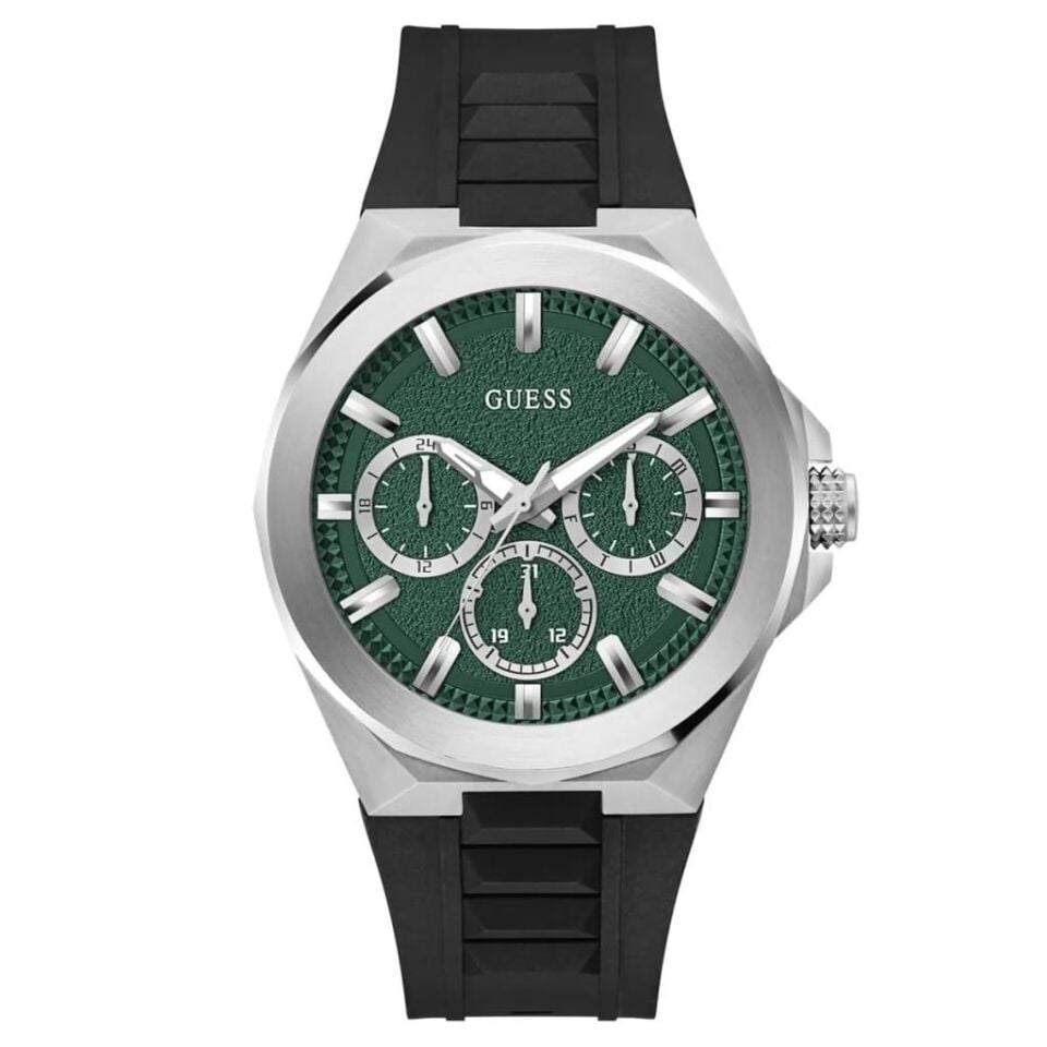 Guess GUGW0799G3 Quartz Silikon Siyah Yeşil Kadran 46 mm Erkek Kol Saati