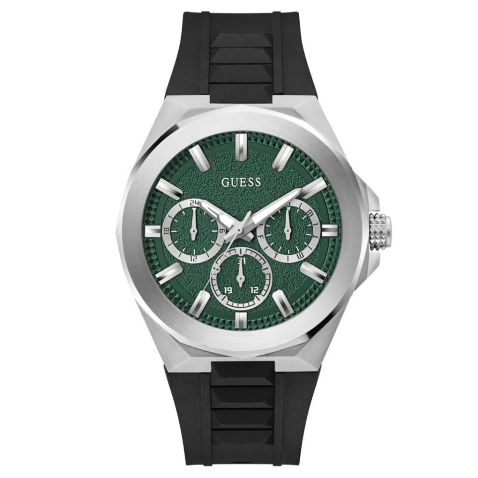Guess GUGW0799G3 Quartz Silikon Siyah Yeşil Kadran 46 mm Erkek Kol Saati