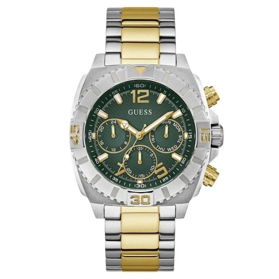 Guess GUGW0800G1 Quartz Çelik Altın/Gri Yeşil Kadran 44 mm Erkek Kol Saati
