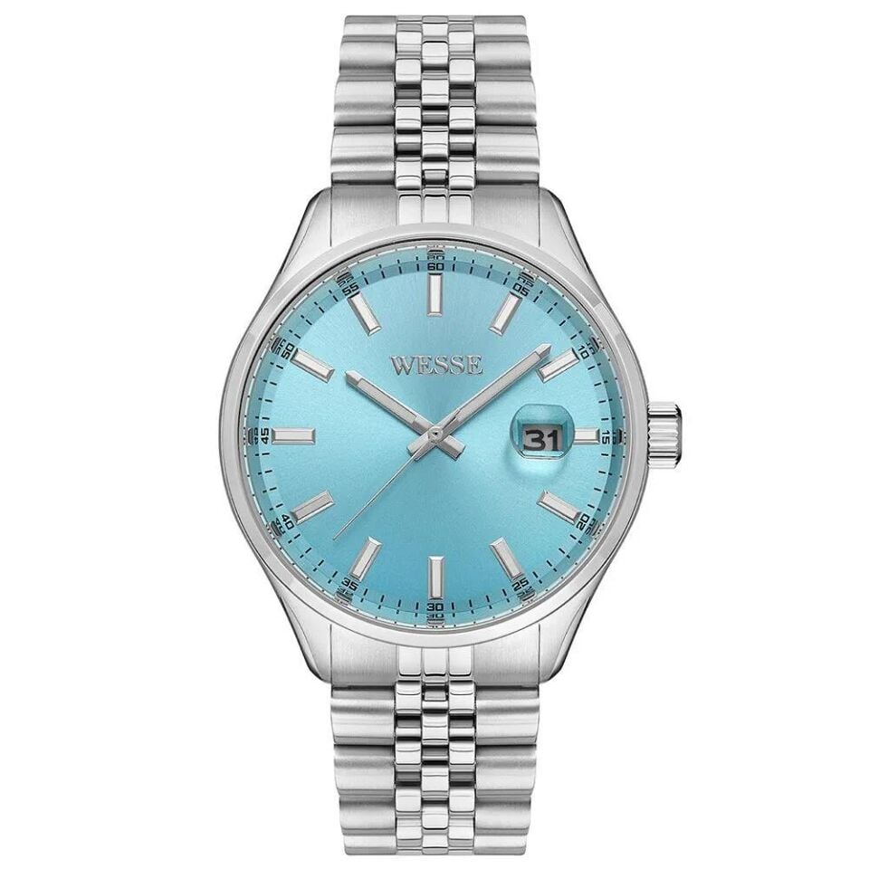 Wesse WWG206808 Quartz Çelik Gri Mavi Kadran 42 mm Erkek Kol Saati