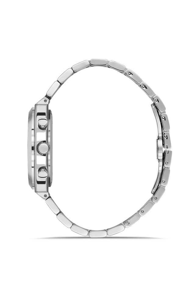 Gümüş Çelik Kordon Erkek Kol Saati FM43022A-A2 Fonksiyonları Aktif Su Geçirmez Hediye Paketli