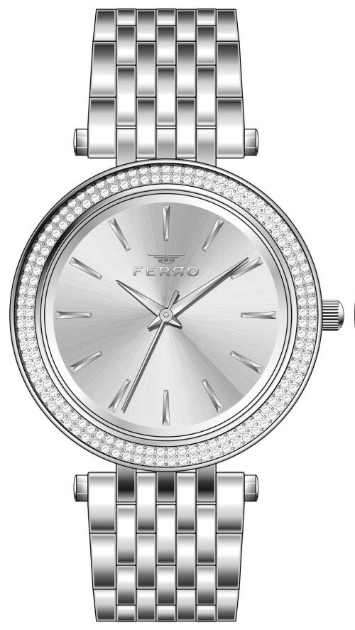 Ferro Gümüş Çelik Kordon Kadın Kol Saati FL21449A-A 3ATM Su Geçirmez 2 Yıl Garantili HediyePaketli
