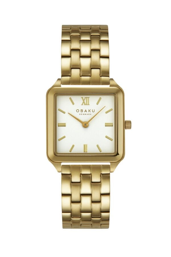 Obaku Denmark V309LXGWSG Quartz Çelik Altın Rengi Beyaz Kadran 26 mm Kadın Kol Saati
