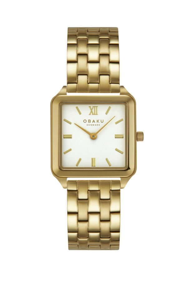 Obaku Denmark V309LXGWSG Quartz Çelik Altın Rengi Beyaz Kadran 26 mm Kadın Kol Saati