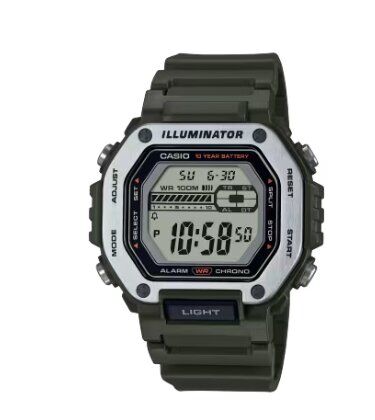 Casio MWD-110H-3AVDF Quartz Dijital Silikon Yeşil 44 mm Erkek Kol Saati