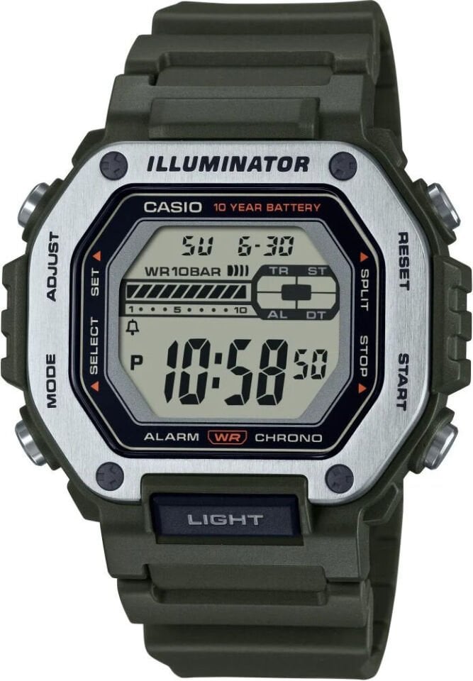 Casio MWD-110H-3AVDF Quartz Dijital Silikon Yeşil 44 mm Erkek Kol Saati