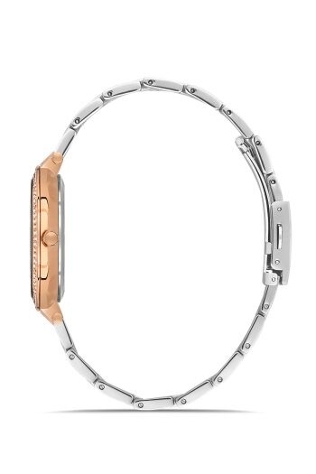 Ferro Rose ve Gümüş Çelik Kordon Kadın Kol Saati FL21449A-E 3ATM Su Geçirmez 2 Yıl Garantili