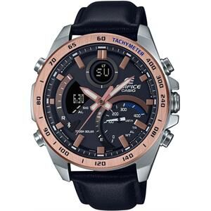 Casio ECB-900GL-1BDR Deri Siyah 48 mm Erkek Kol Saati