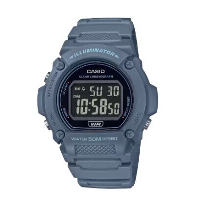 Casio W-219HC-2BVDF Quartz Dijital Silikon Mavi 47 mm Erkek Kol Saati