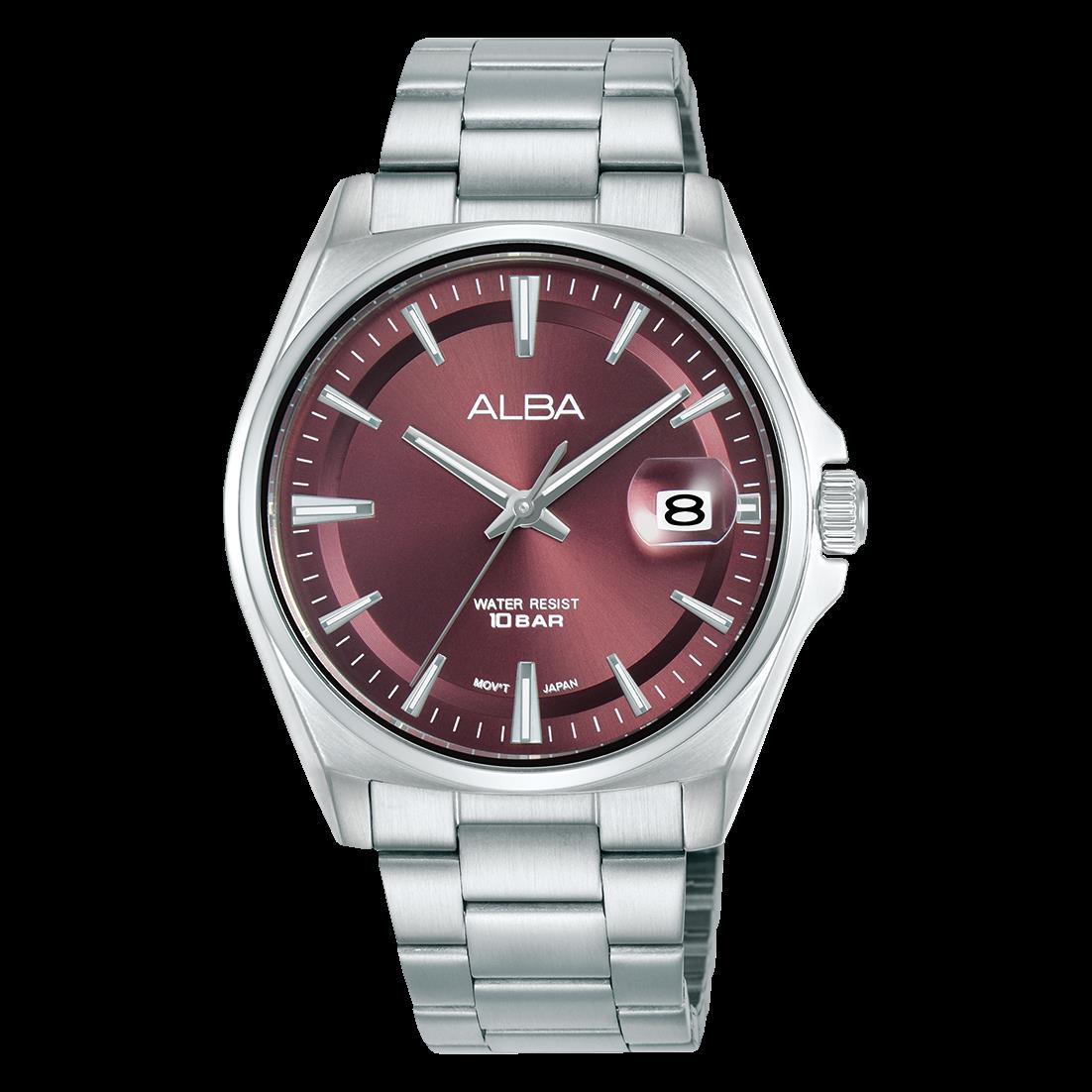 AS9V91X1 Alba Quartz Çelik Gri Bordo Kadran 10 ATM 39 mm Erkek Kol Saati
