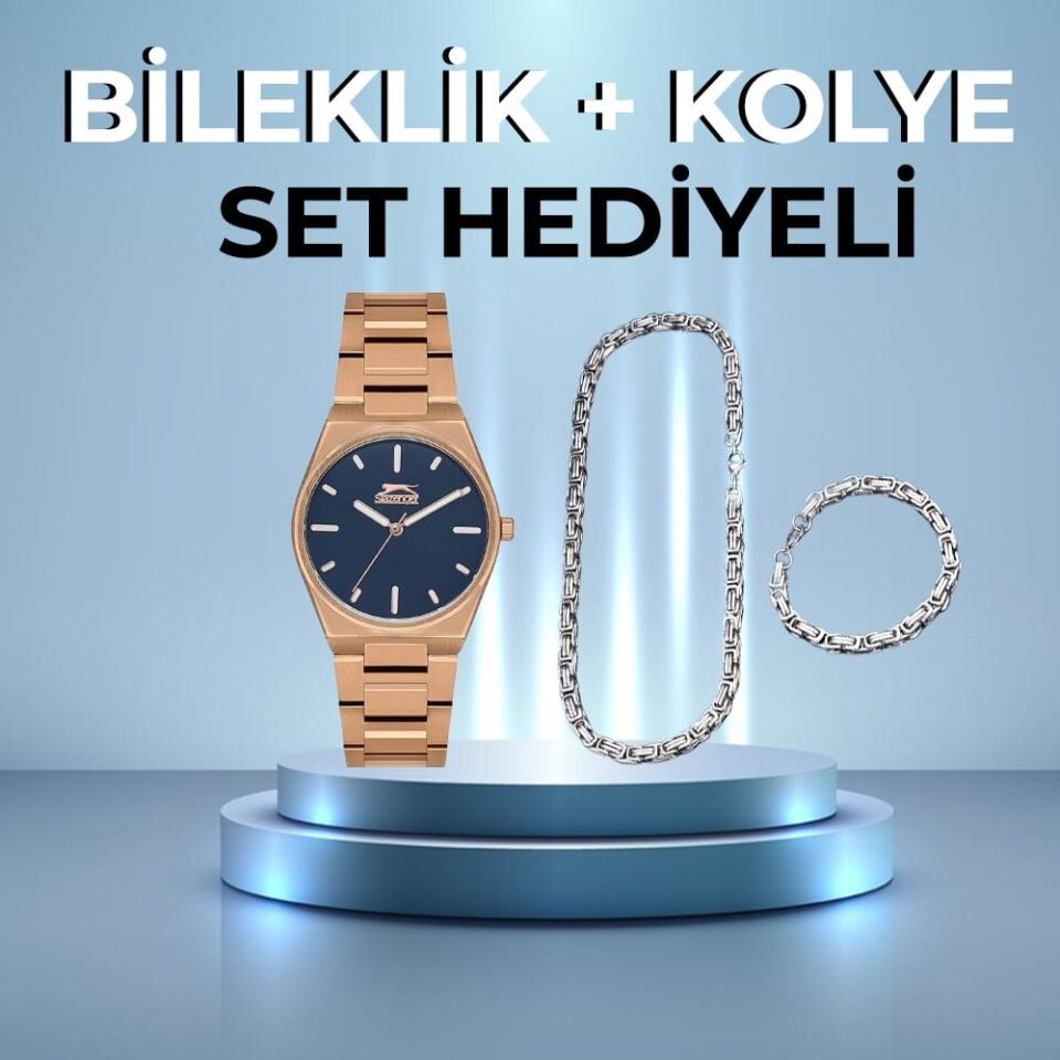 Slazenger SL.09.2116.3.02 Çelik Rose Gold Lacivert Kadran 33 mm Kadın Kol Saati