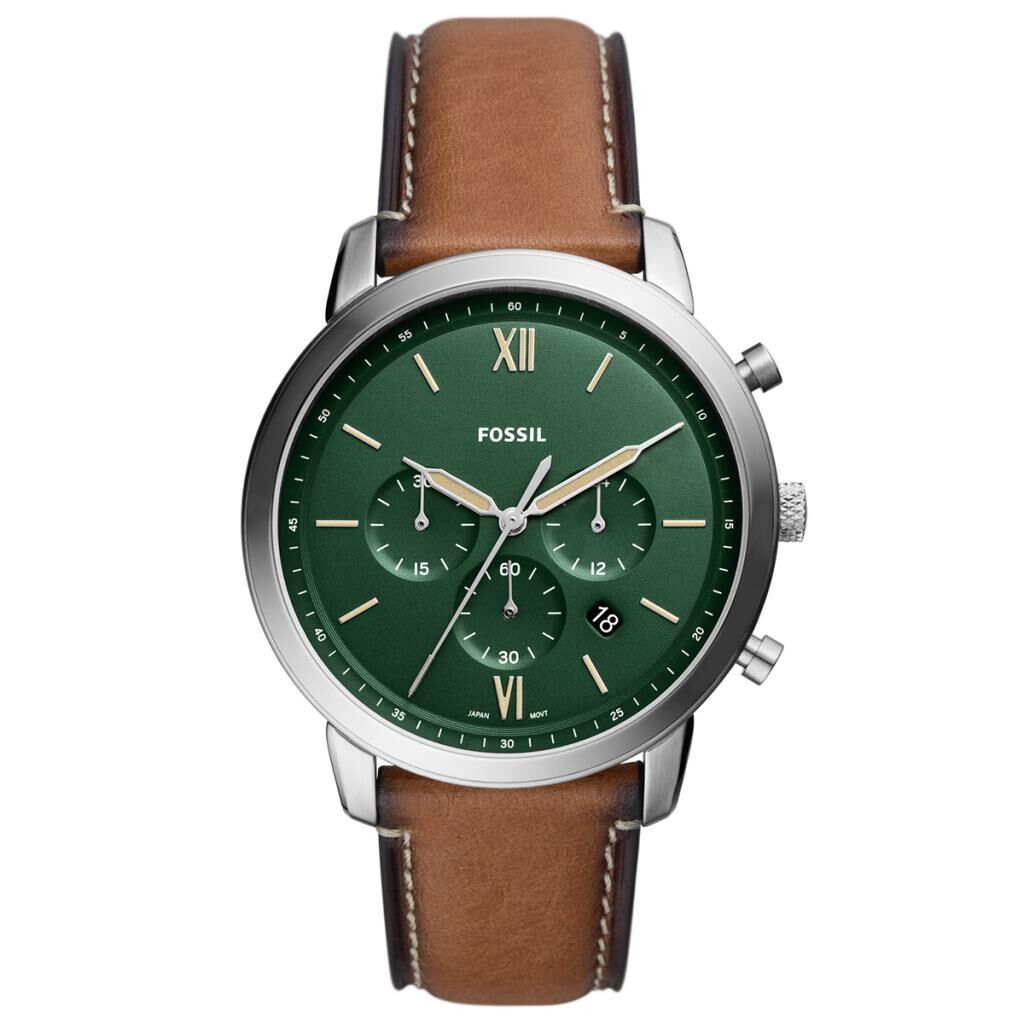 Fossil FFS5963 Quartz Deri Kahverengi Yeşil Kadran 42 mm Erkek Kol Saati
