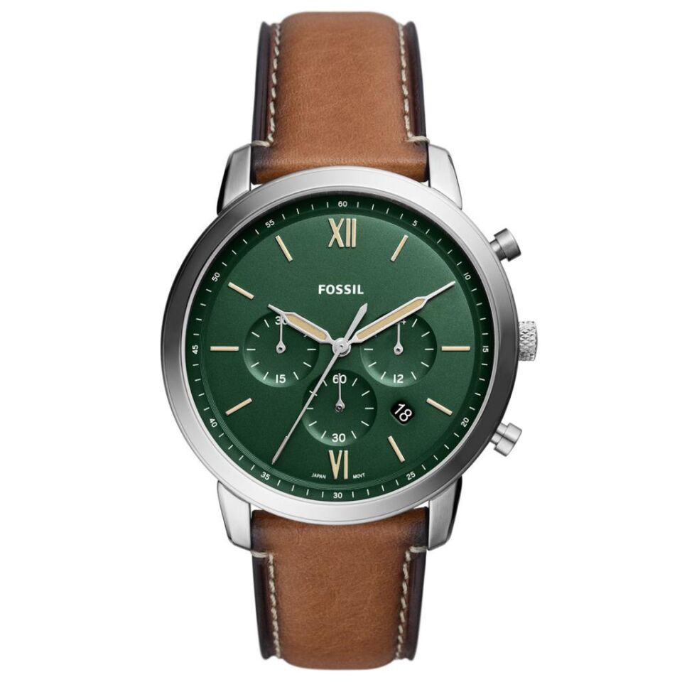 Fossil FFS5963 Quartz Deri Kahverengi Yeşil Kadran 42 mm Erkek Kol Saati