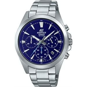 Casio EFV-630D-2AVUDF Edifice Quartz Çelik Gri Lacivert Kadran 10 ATM 44 mm Erkek Kol Saati
