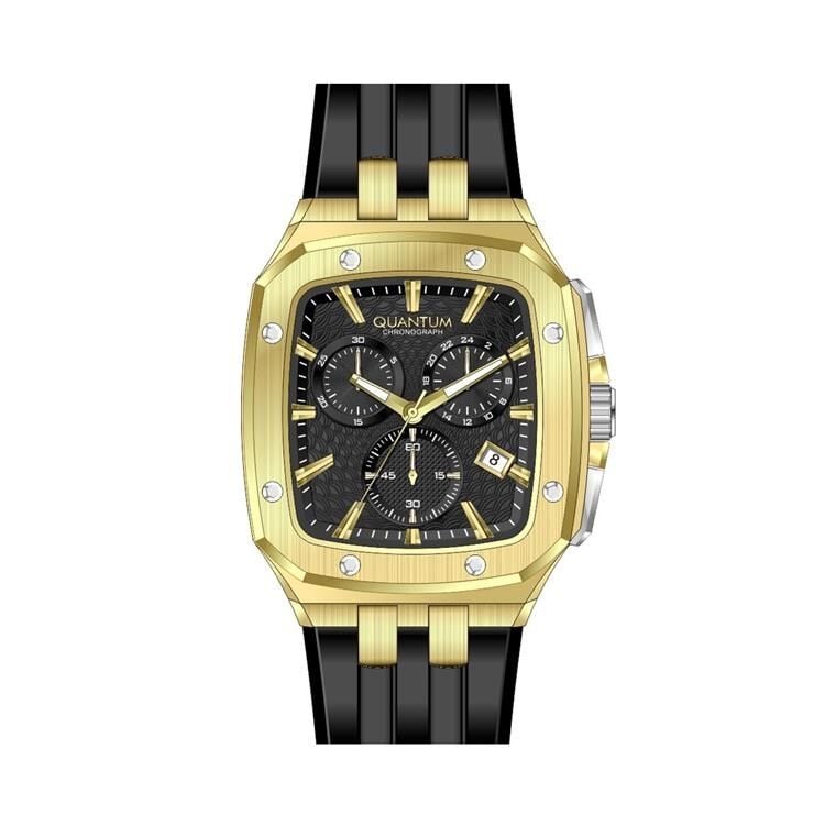 Quantum HNG1033.151 Quartz Silikon Siyah 45 mm Erkek Kol Saati