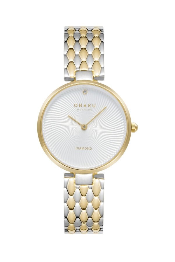 Obaku Denmark V256LXFISF Quartz Çelik Altın/Gri Beyaz Kadran 32 mm Kadın Kol Saati
