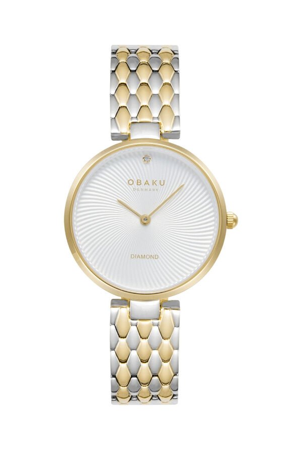 Obaku Denmark V256LXFISF Quartz Çelik Altın/Gri Beyaz Kadran 32 mm Kadın Kol Saati