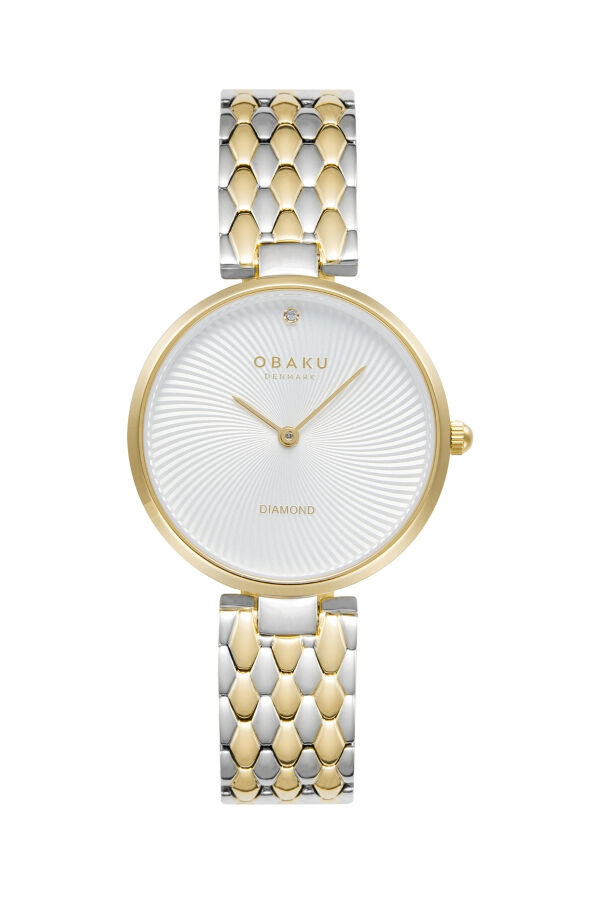 Obaku Denmark V256LXFISF Quartz Çelik Altın/Gri Beyaz Kadran 32 mm Kadın Kol Saati