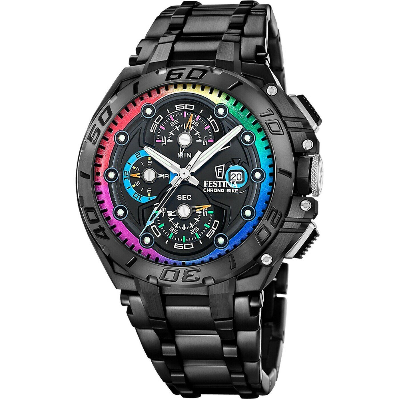 Festina F20761/1 Chrono Bike Limited Edition Quartz Çelik Siyah Safir 20 ATM 46 mm Erkek Kol Saati