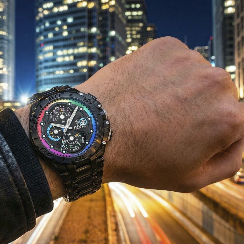 Festina F20761/1 Chrono Bike Limited Edition Quartz Çelik Siyah Safir 20 ATM 46 mm Erkek Kol Saati