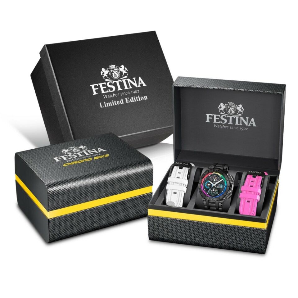 Festina F20761/1 Chrono Bike Limited Edition Quartz Çelik Siyah Safir 20 ATM 46 mm Erkek Kol Saati