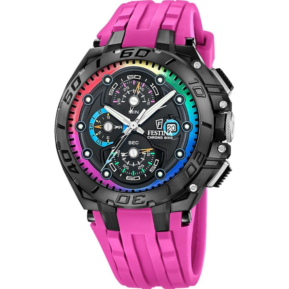 Festina F20761/1 Chrono Bike Limited Edition Quartz Çelik Siyah Safir 20 ATM 46 mm Erkek Kol Saati