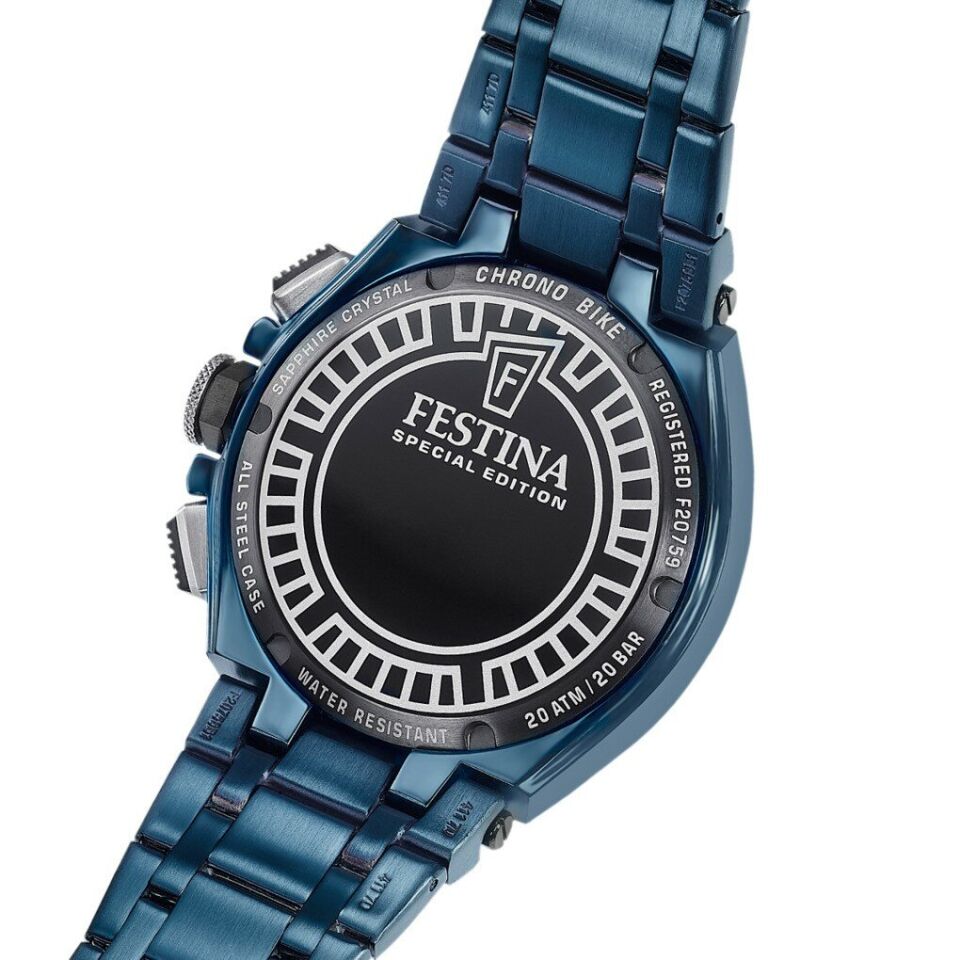Festina F20759/1 Chrono Bike Special Edition Quartz Çelik Mavi Safir 20 ATM 46 mm Erkek Kol Saati