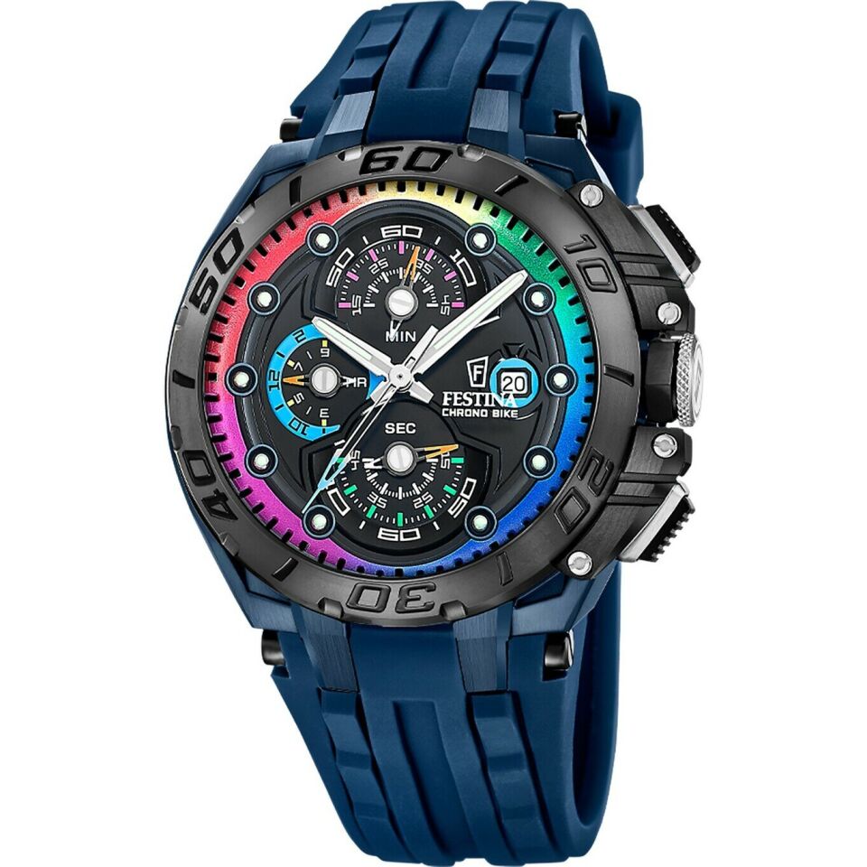 Festina F20759/1 Chrono Bike Special Edition Quartz Çelik Mavi Safir 20 ATM 46 mm Erkek Kol Saati