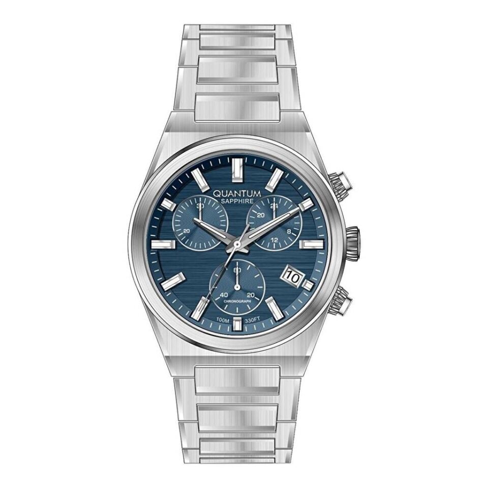 Quantum PWG1290.390 Quartz Çelik Gri Safir 10 ATM 41mm Erkek Kol Saati